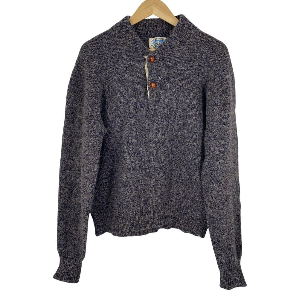 Environmental Clothing Co. Henley Pullover Wool Blend Sweater Medium Academia